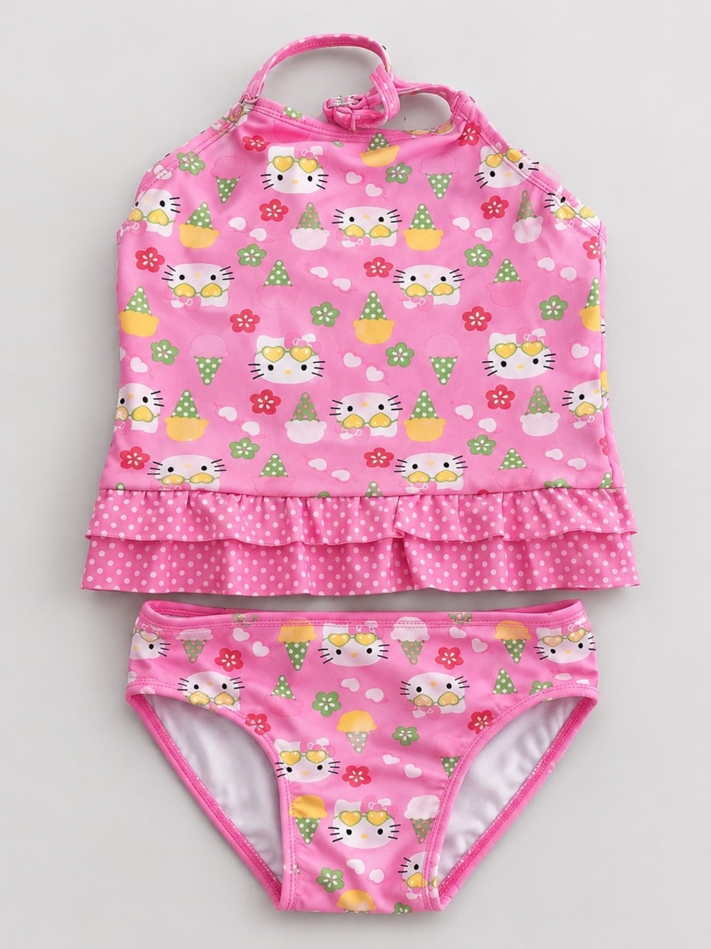 Hello Kitty Sanrio Girls Tankini Swimsuit 2 Piece Pink Ice Cream 4T Toddler